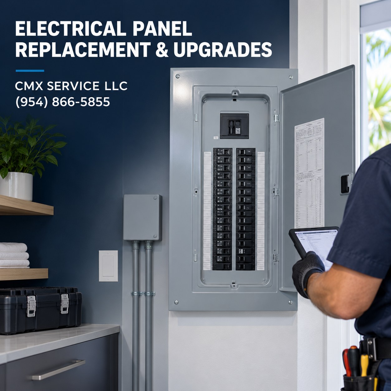 Electrical panel replacement and upgrade services by CMX Service LLC