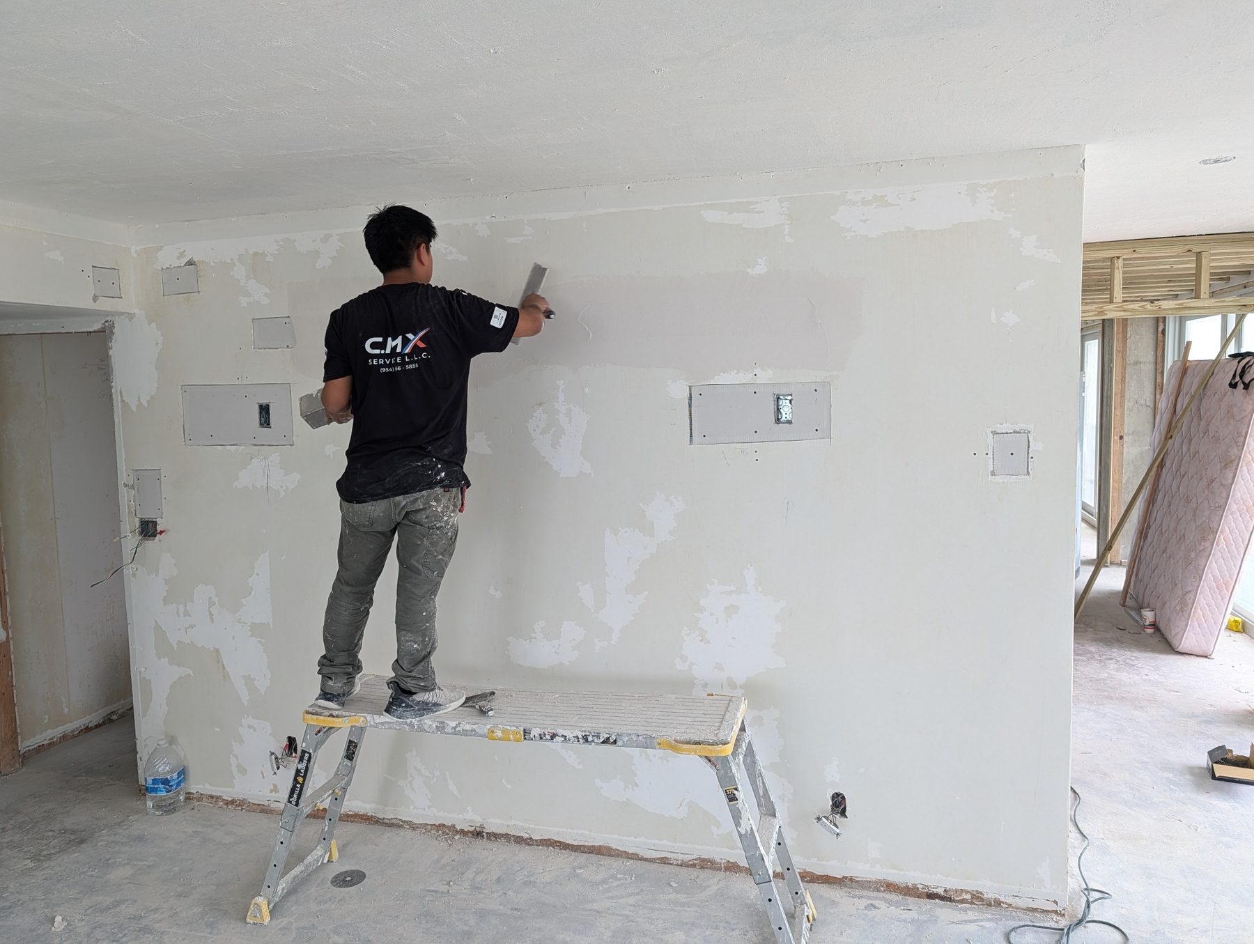 Interior wall finish preparation